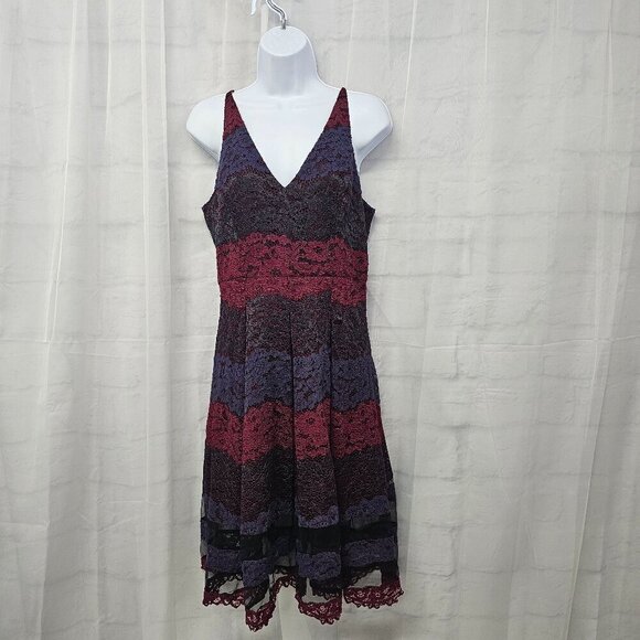 Badgley Mischka Belle Dress Purple Lace Goth Grunge Whimisgoth 12 - Picture 2 of 14